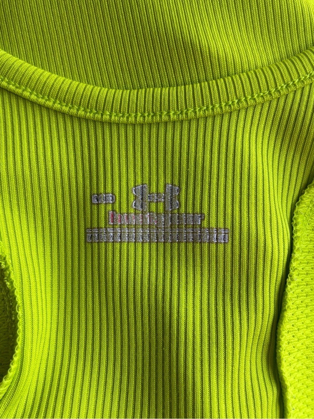 •Under Armour• Lime Green Ribbed Racerback Tank - Size Medium - Picture 5 of 8